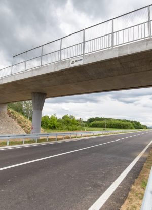 A new recently built highway in Brcko district, Bosnia and Herzegovina. The road was built by Spanish company Rubau and is important for the region
