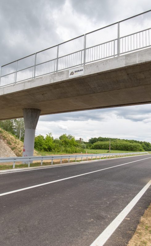 A new recently built highway in Brcko district, Bosnia and Herzegovina. The road was built by Spanish company Rubau and is important for the region