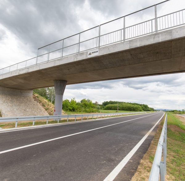 New recently built highway in Brcko district, Bosnia and Herzegovina A new recently built highway in Brcko district, Bosnia and Herzegovina. The road was built by Spanish company Rubau and is important for the region