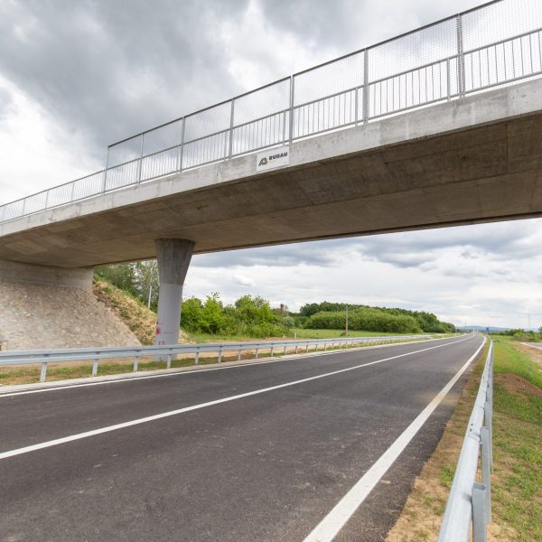 A new recently built highway in Brcko district, Bosnia and Herzegovina. The road was built by Spanish company Rubau and is important for the region